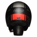 FR-612 UNIVER YARIM KASK MAT SİYAH-GRİ-KIRMIZI (GÜNEŞ VİZÖRLÜ)