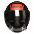 FR-612 UNIVER YARIM KASK MAT SİYAH-GRİ-KIRMIZI (GÜNEŞ VİZÖRLÜ)