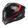 KUZEYMOTOR MTS X340 CLAY FULLFACE KASK P.SİYAH-KIRMIZI (SİYAH CAMLI)