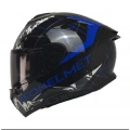 KUZEYMOTOR MTS X340 SOLY P.SİYAH-MAVİ FULLFACE KASK (SİYAH CAMLI)