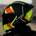 LS2 RAPID 2 RACE EXTRA MAT NEON SARI-NAVY MAVİ KASK+SPOILER+SİYAH CAM