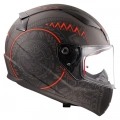 LS2 RAPID TAKAROA MAT SİYAH-KIRMIZI KASK