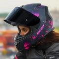 LS2 STORM 2 BURST MAT SİYAH-PEMBE KASK
