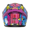 MTS M-201 GONGJU PEMBE-MAVİ GÜNEŞ VİZÖRLÜ KASK (SİYAH CAMLI)