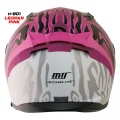MTS M-201 LEOPAR PINK GÜNEŞ VİZÖRLÜ KASK (SİYAH CAMLI)