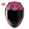 MTS M-201 LEOPAR PINK GÜNEŞ VİZÖRLÜ KASK (SİYAH CAMLI)