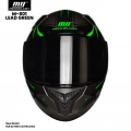 MTS M-801-SNAKE LEAD GREEN GÜNEŞ VİZÖRLÜ KASK (SİYAH CAMLI)