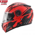 SCOYCO FF-868 AZRAEL KIRMIZI-SİYAH ÇENE AÇILIR GÜNEŞ VİZÖRLÜ KASK