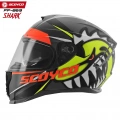 SCOYCO FF-869 SHARK SİYAH-GRİ-NEON GÜNEŞ VİZÖRLÜ KAPALI KASK