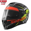 SCOYCO FF-869 SHARK SİYAH-GRİ-NEON GÜNEŞ VİZÖRLÜ KAPALI KASK