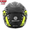 SCOYCO FF-869 SHARK SİYAH-GRİ-NEON GÜNEŞ VİZÖRLÜ KAPALI KASK