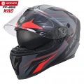 SCOYCO FF-869 WIND MAT SİYAH-KIRMIZI-GRİ GÜNEŞ VİZÖRLÜ KAPALI KASK