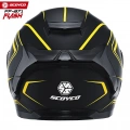 SCOYCO FF-871 FLASH MAT SİYAH-SARI GÜNEŞ VİZÖRLÜ KAPALI KASK