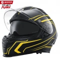 SCOYCO FF-871 FLASH MAT SİYAH-SARI GÜNEŞ VİZÖRLÜ KAPALI KASK