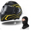 SCOYCO FF-871 FLASH MAT SİYAH-SARI GÜNEŞ VİZÖRLÜ KAPALI KASK