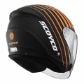 SCOYCO OF-669 TRUCK MAT SİYAH-TURUNCU YARIM KASK (GÜNEŞ VİZÖRLÜ)