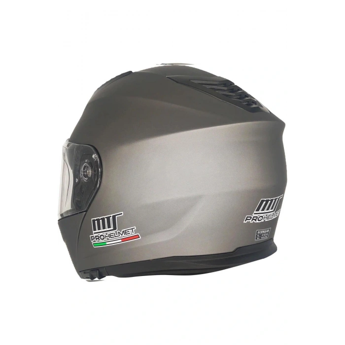 Prohelmet Mat Gri Çene Açılır Motosiklet Kask