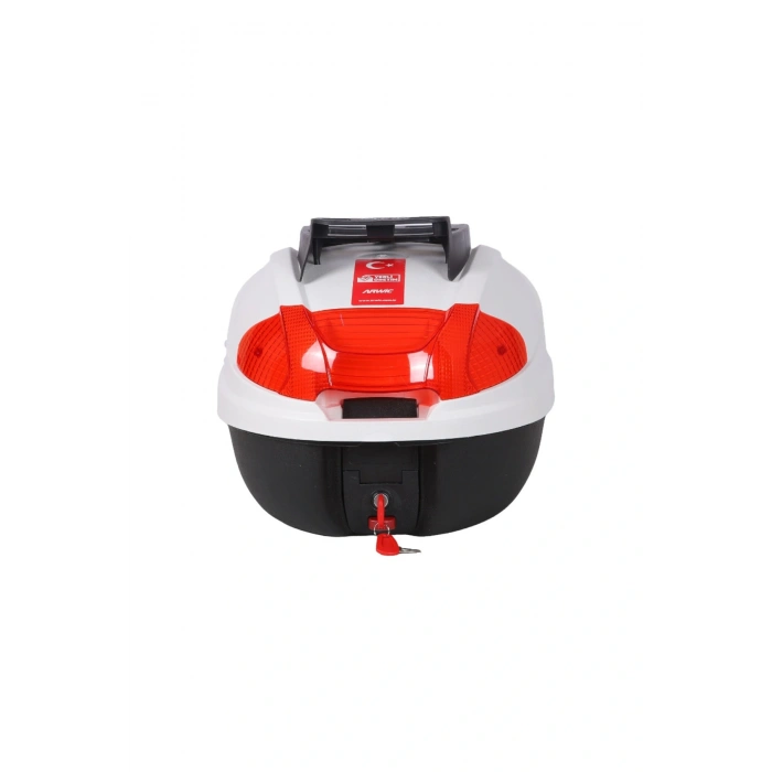 Motosiklet Çantası Arka Motosiklet Bagajı Kargo Taşıma Aparatlı Sırt Dayamalı CV34 Beyaz