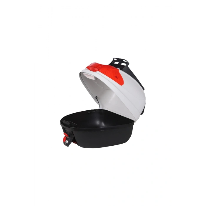 Motosiklet Çantası Arka Motosiklet Bagajı Kargo Taşıma Aparatlı Sırt Dayamalı CV34 Beyaz