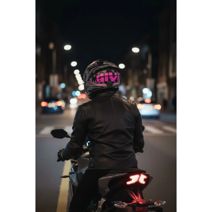 50.X SHARKBITE MAT Pembe / 1 Renkli 1 Şeffaf Vizörlü Motosiklet Kask