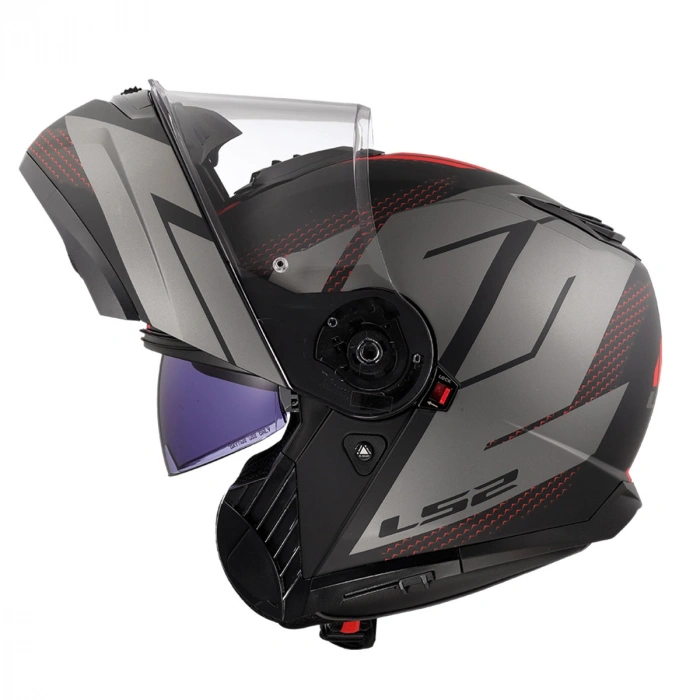 LS2 STROBE 2 CODE MAT SİYAH-GRİ ÇENE AÇILIR KASK