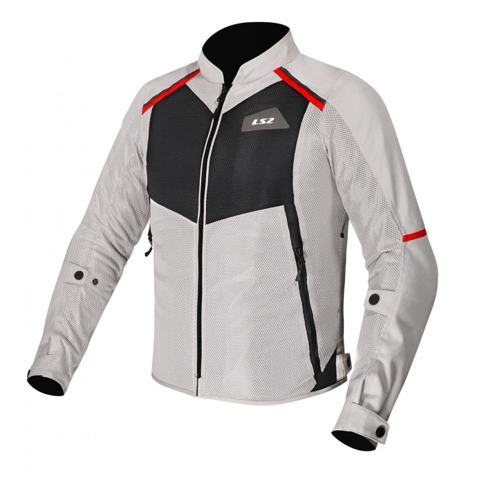 LS2 BREEZE YAZLIK FİLELİ MONT GRİ-SİYAH-KIRMIZI