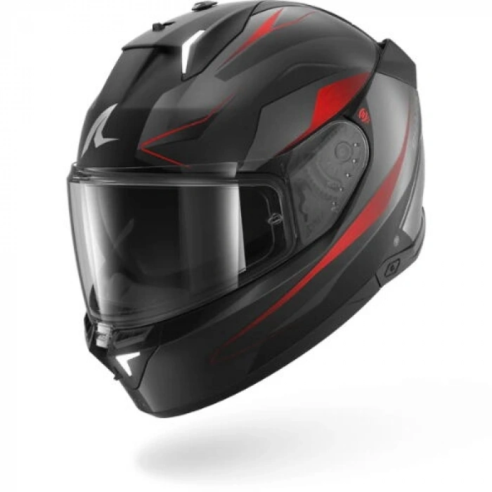 SHARK SKWAL İ3 MEKARIUM MAT KIRMIZI-SİYAH-GRİ KAPALI KASK (LEDLİ MODEL)