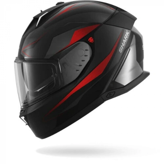 SHARK SKWAL İ3 MEKARIUM MAT KIRMIZI-SİYAH-GRİ KAPALI KASK (LEDLİ MODEL)