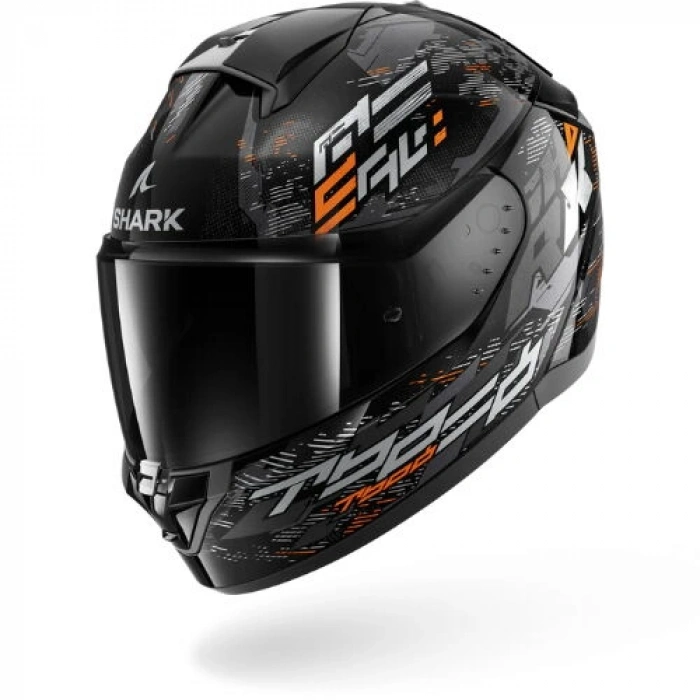 SHARK RIDIL 2 MOLOKAI SİYAH-GRİ-TURUNCU KAPALI KASK (ŞEFFAF CAMLIDIR)