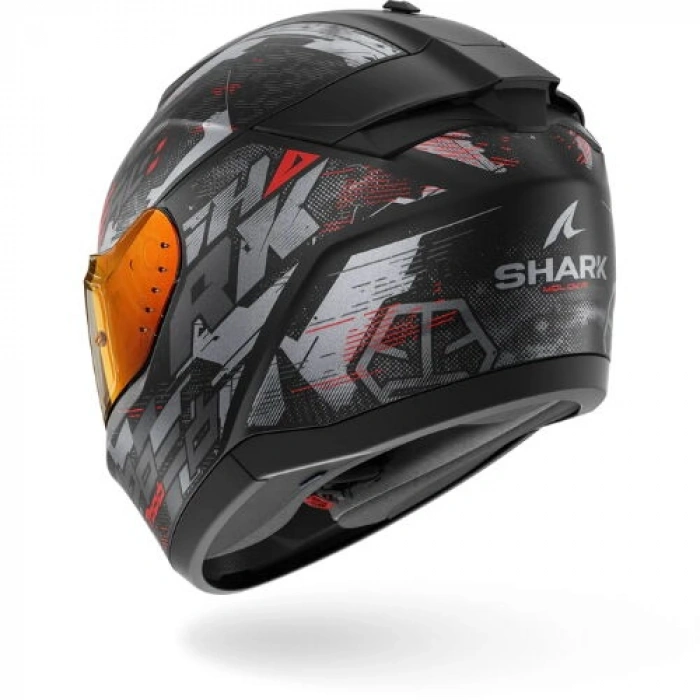 SHARK RIDIL 2 MOLOKAI MAT SİYAH-ANTRACIT KIRMIZI KAPALI KASK (ŞEFFAF CAMLIDIR)