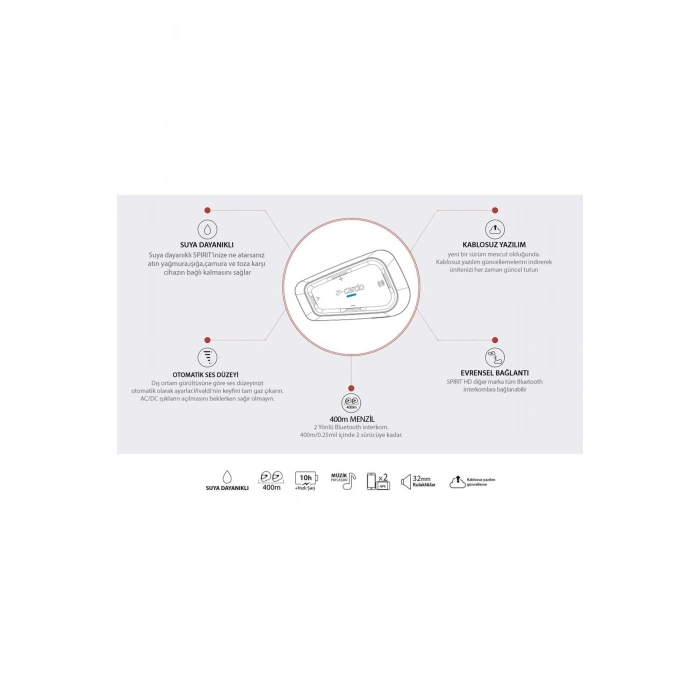 Spirit Bluetooth ve İnterkom İki Cihaz
