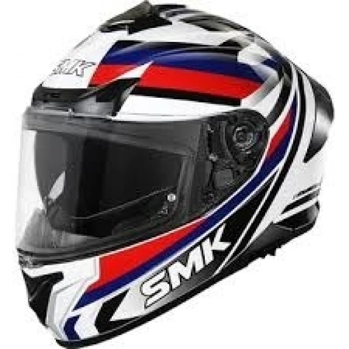 SMK TYPHOON FREERIDE BEYAZ-MAVİ-KIRMIZI-SİYAH KAPALI KASK (GÜNEŞ VİZÖRLÜ)