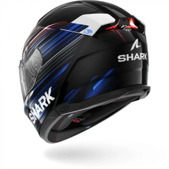 SHARK SKWAL İ3 LIGHT-BLUR SİYAH-KIRMIZI-MAVİ KAPALI KASK (LEDLİ MODEL)