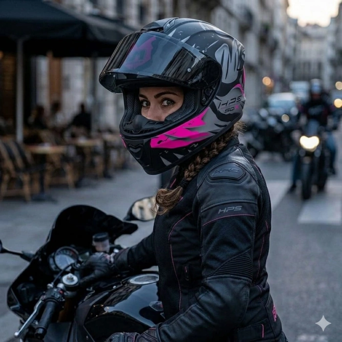 GIVI 50.X SHARKBITE MAT SİYAH-GRİ-PEMBE KASK (SİYAH CAMLI)