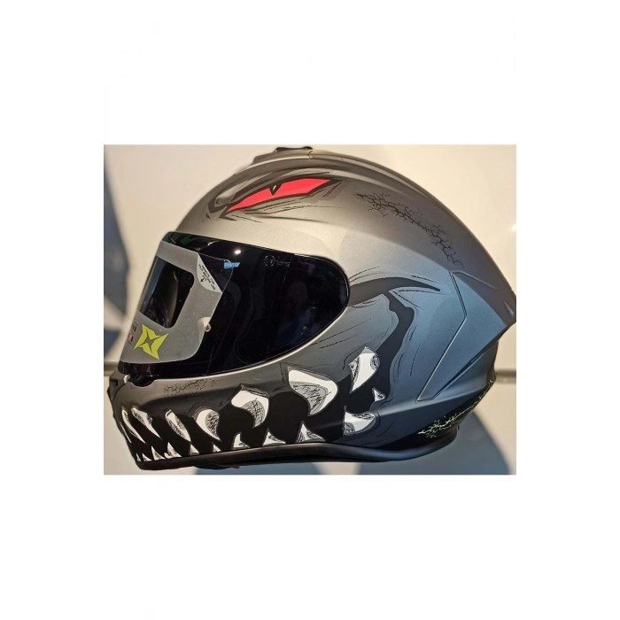AXXIS DRAKEN FORZA SİYAH-GRİ FULLFACE KASK (SİYAH+ŞEFFAF CAMLI)