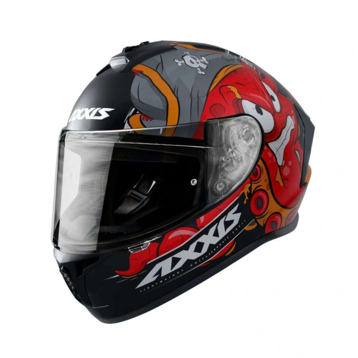 AXXIS DRAKEN GARGLEN MAT SİYAH-KIRMIZI FULLFACE KASK