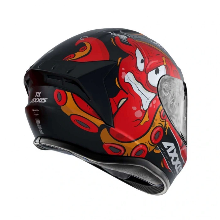 AXXIS DRAKEN GARGLEN MAT SİYAH-KIRMIZI FULLFACE KASK