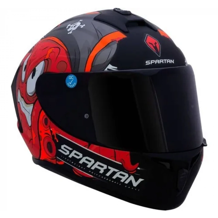 AXXIS DRAKEN GARGLEN MAT SİYAH-KIRMIZI FULLFACE KASK (SİYAH+ŞEFFAF CAMLI)