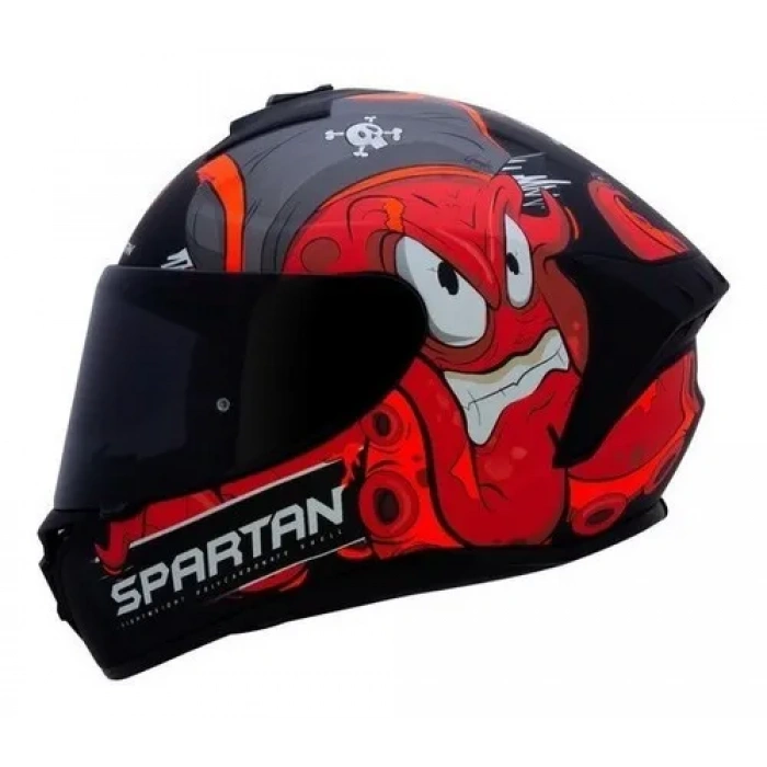 AXXIS DRAKEN GARGLEN MAT SİYAH-KIRMIZI FULLFACE KASK (SİYAH+ŞEFFAF CAMLI)