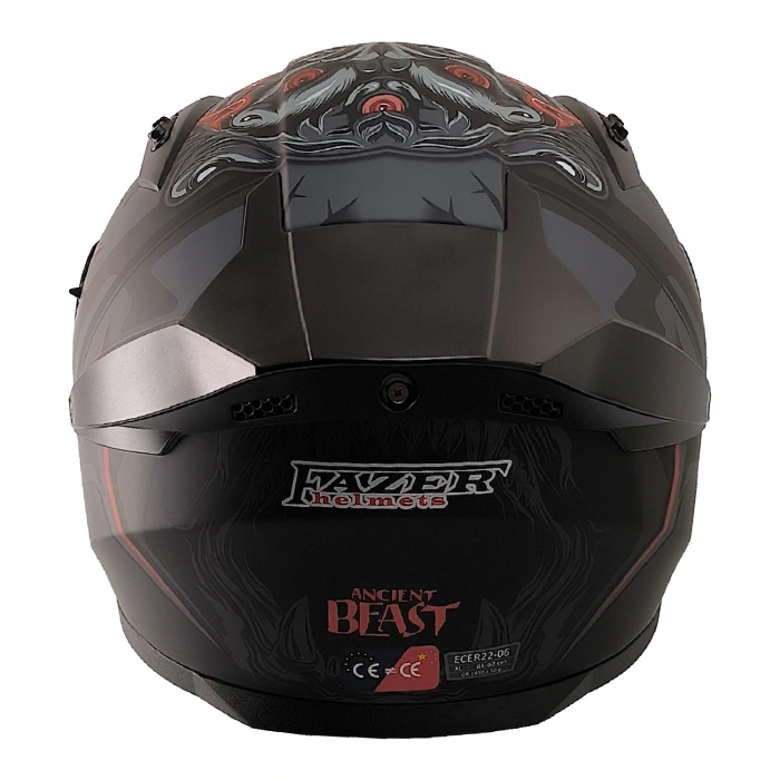 FAZER FX-211X MAT SİYAH-GRİ-KIRMIZI KASK KAPALI MODEL RENKLİ CAMLI ( İÇ GÜNEŞ VİZÖRLÜ )