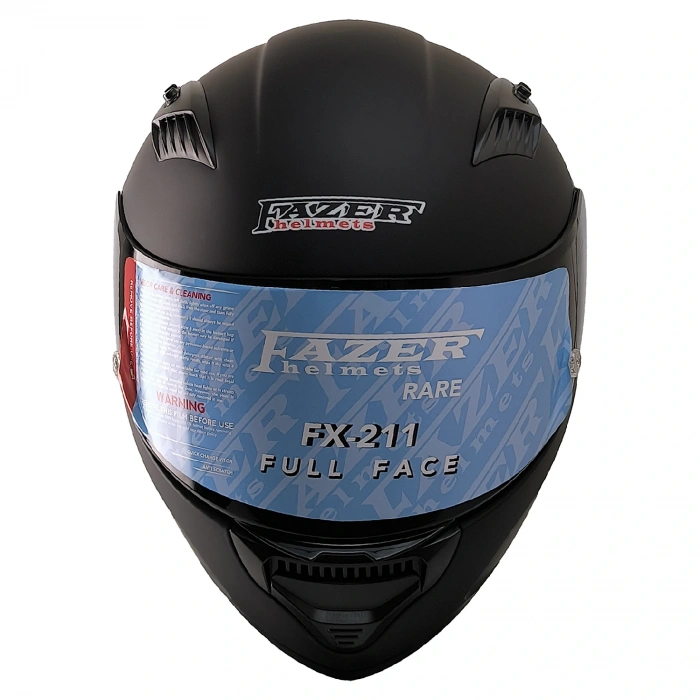 FAZER FX-211X MAT SİYAH KASK KAPALI MODEL RENKLİ CAMLI ( İÇ GÜNEŞ VİZÖRLÜ )