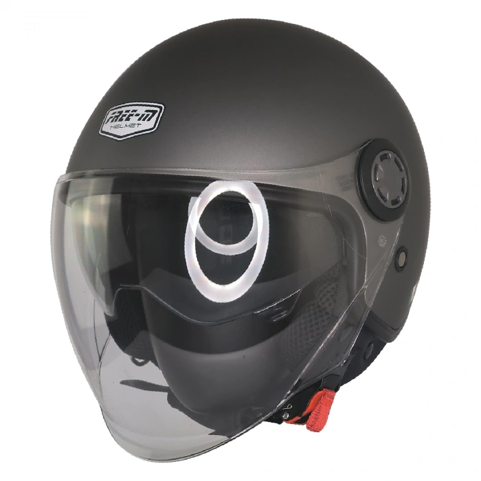 FR-612 MAT GRİ YARIM KASK (GÜNEŞ VİZÖRLÜ)