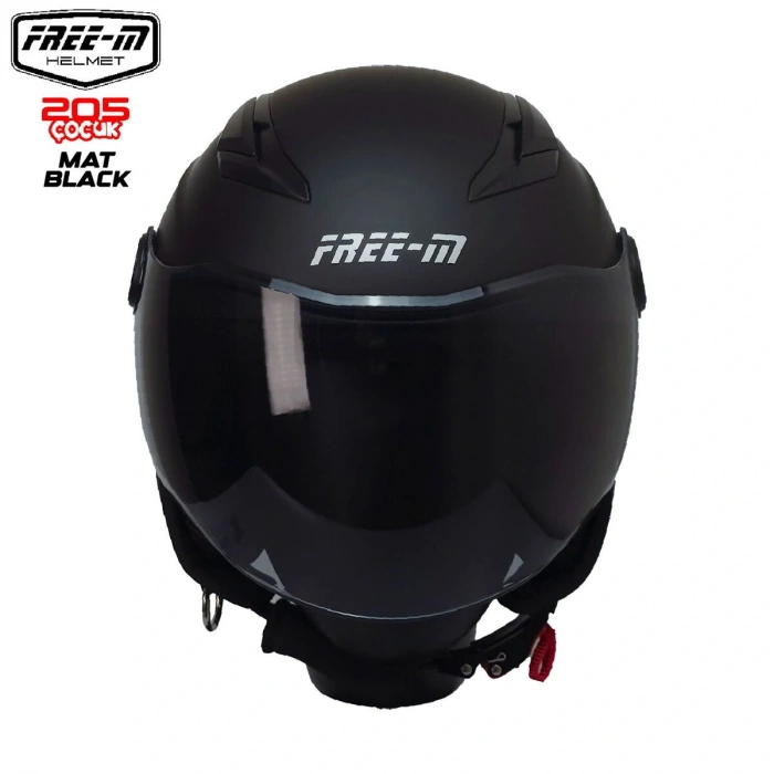 FREE-M 205 MAT SİYAH YARIM ÇOCUK KASKI