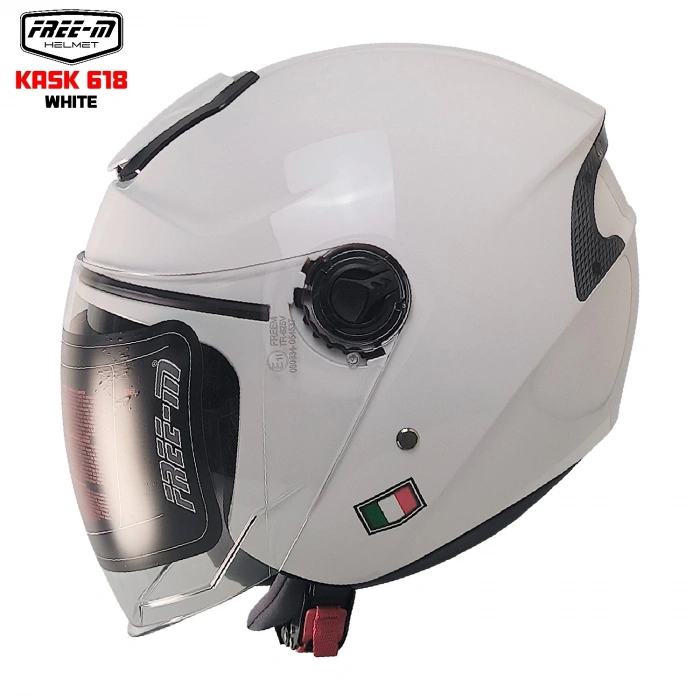 FREE-M 618 YARIM KASK BEYAZ(GÜNEŞ VİZÖRLÜ)