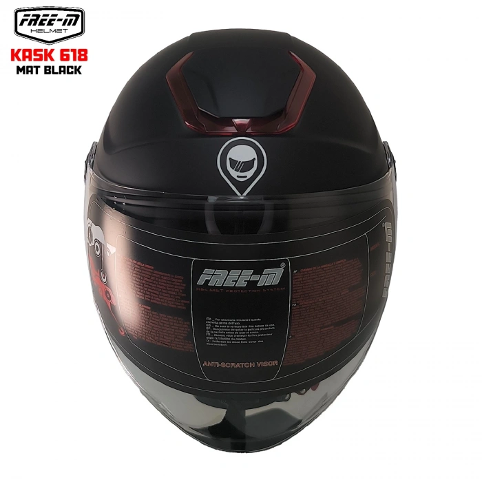 FREE-M 618 YARIM KASK MAT SİYAH(GÜNEŞ VİZÖRLÜ)