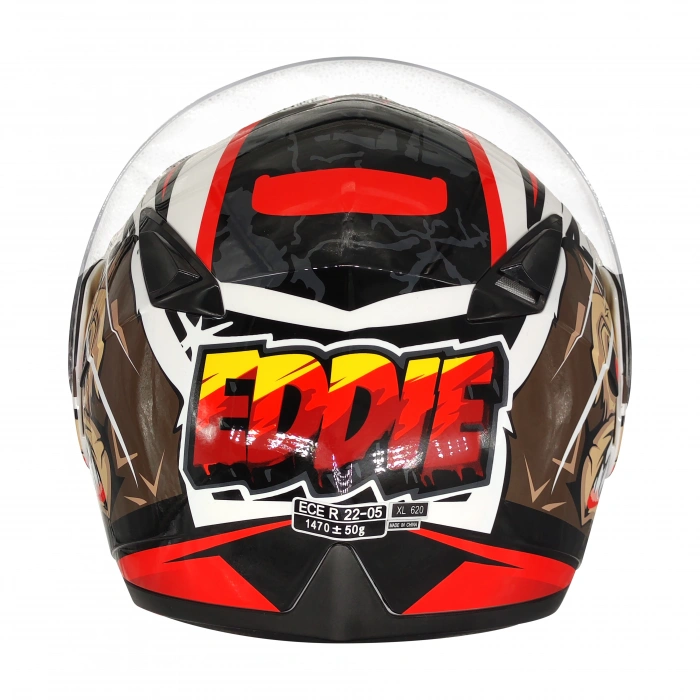 Free-M 961 Monkey Güneş Vizörlü Çeneden Açılır Kask Siyah - Beyaz - Kırmızı