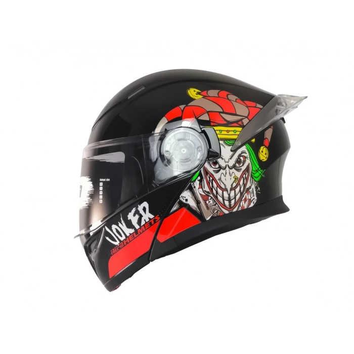 FREE-M 965 JOKER SİYAH-KIRMIZI ÇENE AÇILIR KASK