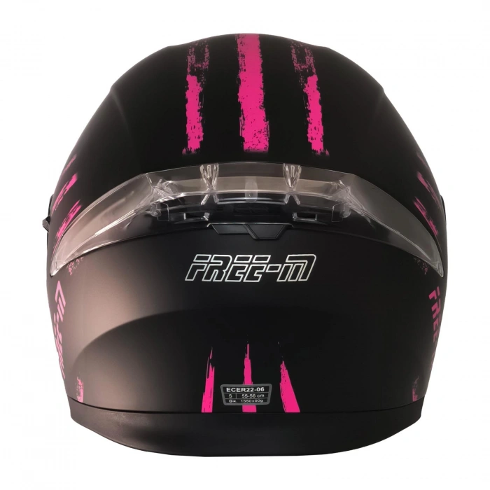 FREE-M 965 PINK ZEBRA MAT SİYAH-PEMBE ÇENE AÇILIR KASK