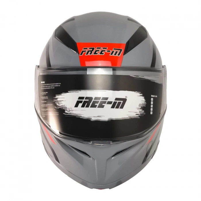 FREE-M 965 UPSET NARDO GRİ-SİYAH ÇENE AÇILIR KASK
