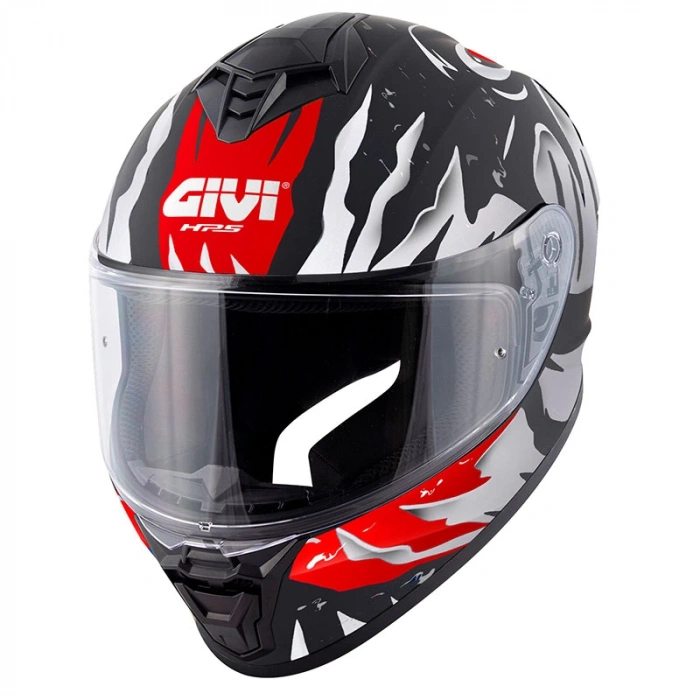 GIVI 50.X SHARKBITE MAT SİYAH-BEYAZ-KIRMIZI KAPALI KASK